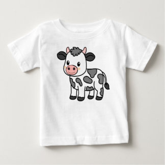 Süßes Baby-T-Shirt mit reizender Kuh-Illustration Baby T-shirt