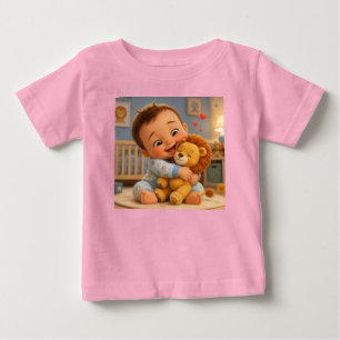 Süßes Baby- und Löwenspielzeug Cartoon-T-Shirt Baby T-shirt