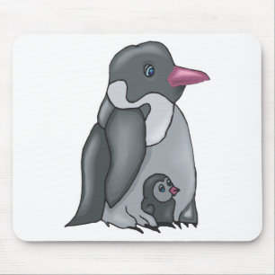 süßes Baby und Mütterchen Pinguin Mousepad