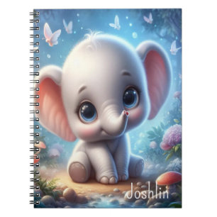 Süßes Baby Weißes Elefant Spiral Notizbuch Notizblock