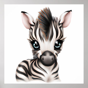 Süßes Baby-Zebra Poster