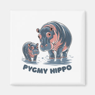 Süßes Baby-Zwergflusspferd Moo Deng Lustiger Zoo F Magnet