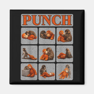 Süßes Babyäffchen namens Punch-Shirt Punch-Affe Magnet