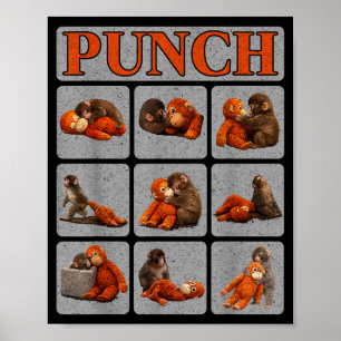 Süßes Babyäffchen namens Punch-Shirt Punch MonkeyC Poster