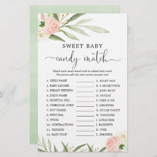 Süßes Babycreme-Match Dusche Spiel rosa Grün