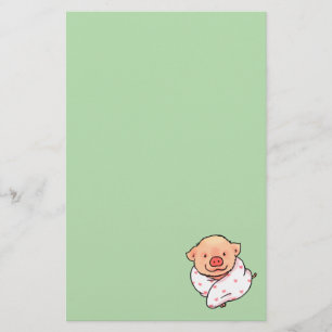 Süßes Babyferkel in eine Decke gewickelt Briefpapier