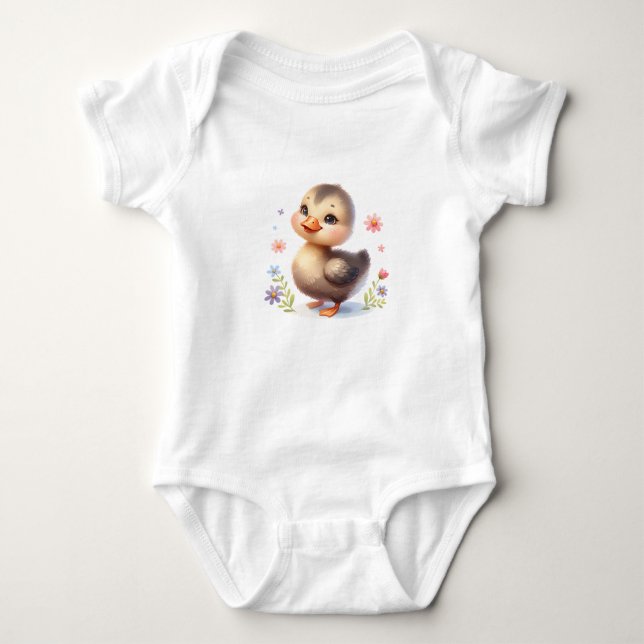 Süßes Babygans mit Blumen Baby Strampler (Vorderseite)