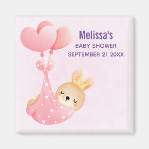Süßes Babykaninchen in einer Herzdecke Baby Shower Magnet