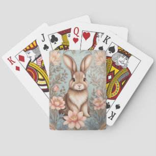 Süßes Babykaninchen Pastell Blumen  Spielkarten