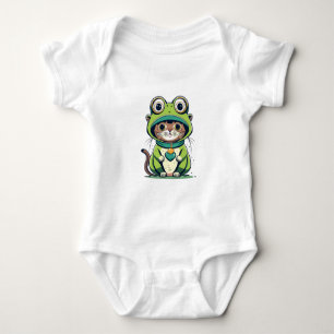 Süßes Babykatze mit Froschhut Baby Strampler