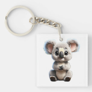 Süßes Babykoala im Funko-Stil-Cartoon mit großen A Schlüsselanhänger