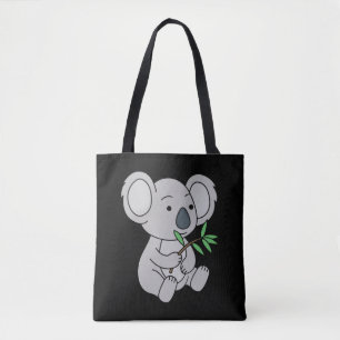 Süßes Babykoala mit Eukalyptusblättern