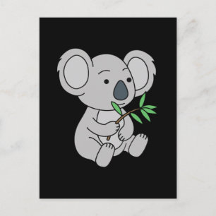 Süßes Babykoala mit Eukalyptusblättern Postkarte