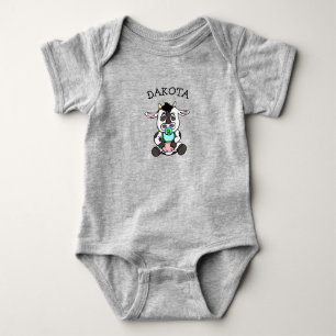 Süßes Babykuh personalisiert Baby Strampler