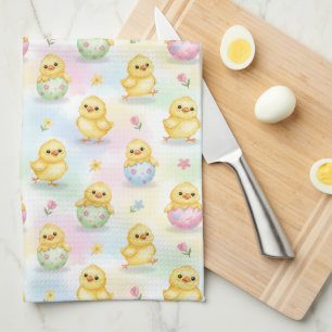 Süßes Babyküken Aquarell-Ostern Geschirrtuch