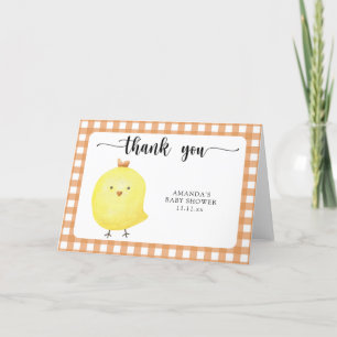 Süßes Babyküken-Babyshower-Dankeschön Dankeskarte