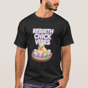 Süßes Babyküken mit Frühlingsblumen Eiern und Fest T-Shirt