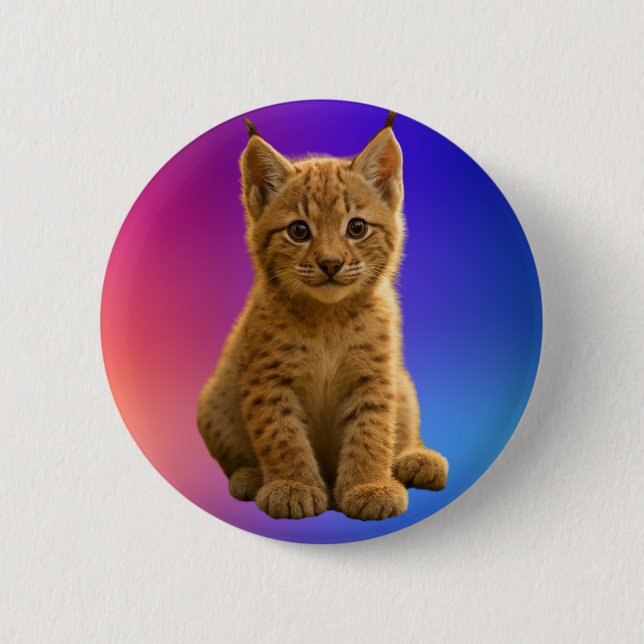 Süßes Babyluchs Button (Vorderseite)