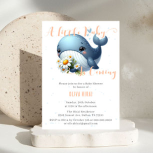 Süßes Babywal mit Gänseblümchen-Baby- Shower-Einla Einladung