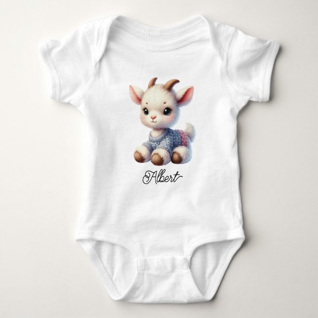 Süßes Babyziegenlamm Baby Strampler (Vorderseite)