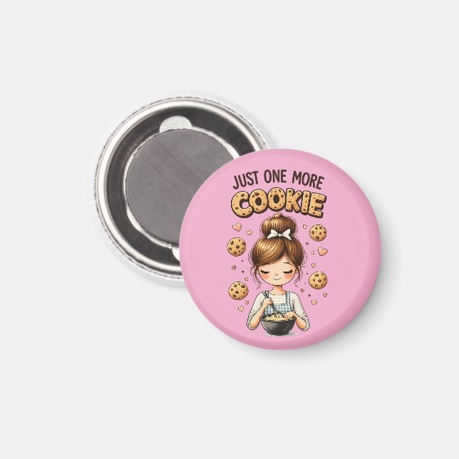 Süßes Bäckermädchen Noch ein Keks Magnet (Vorderseite/Rückseite)