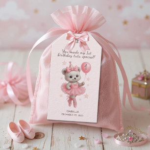 Süßes Ballerina-Bär 1. Geburtstag Danke-Tag Geschenkanhänger