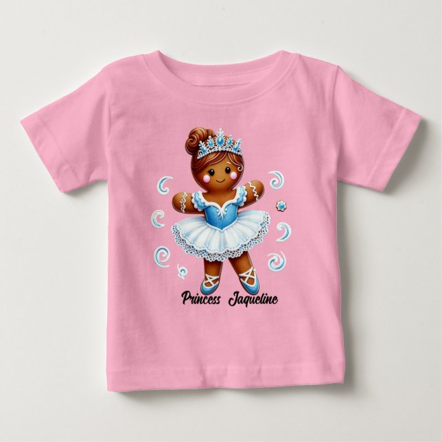 Süßes Ballerina-Lebkuchen-Mädchen T-Shirt (Vorderseite)