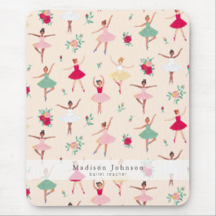 Süßes Balletttänzerinnen-Muster Ballerina Mousepad