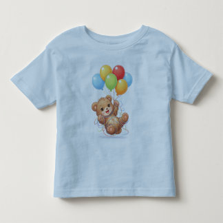 Süßes Bär-Ballon-Geburtstags-T-Shirt für Kleinkind T-shirt