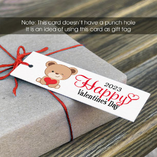 Süßes Bärchen Valentinstag-Geschenk-Anhänger (1x3 Mini Visitenkarte