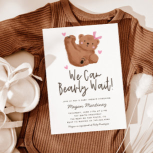 Süßes Bären-Thema Mädchen Baby Shower  Einladung