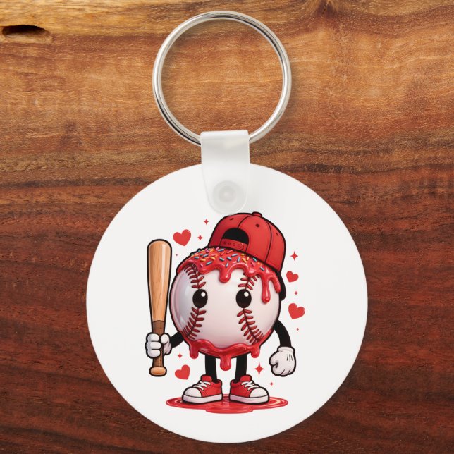 Süßes Baseball-Drip-Cartoon-Maskottchen-Kinder-Spo Schlüsselanhänger (Vorderseite)