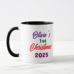 Süßes Baum Baby Mädchen Foto 1. Weihnachten Tasse