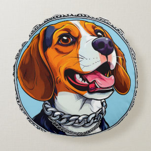 🐶 Süßes Beagle-Hund-Geschenk für Tierliebhaber Rundes Kissen