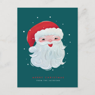Süßes, bemaltes Vintage-Weihnachtsmann-Design Postkarte