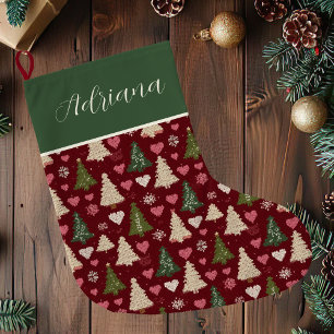 Süßes benutzerdefiniertes gestricktes Weihnachtsba Großer Weihnachtsstrumpf