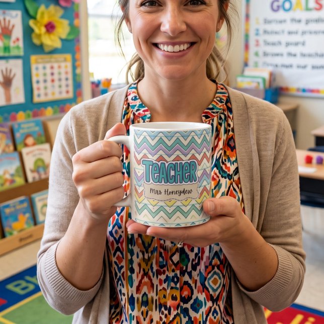Süßes benutzerdefiniertes Lehrer Retro-Schulmuster Kaffeetasse (Von Creator hochgeladen)