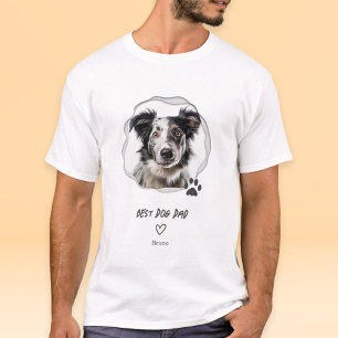 Süßes Bestes Hund Papa Foto Herren T-Shirt