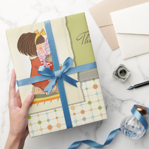 Süßes betendes Mädchen Danke Gott Geschenkpapier