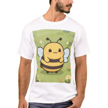 Süßes Bienen-Maskottchen-Shirt – Wildblumenwiese N