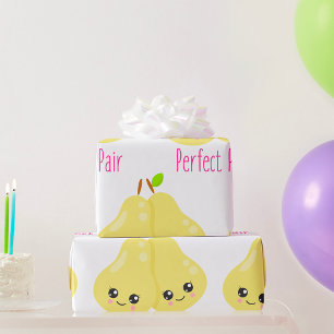 Süßes Birnenpaar Perfektes Paar Lustiger Wortwitz Geschenkpapier