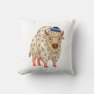 Süßes Bison Navy Punkte Wurfkissen Kissen