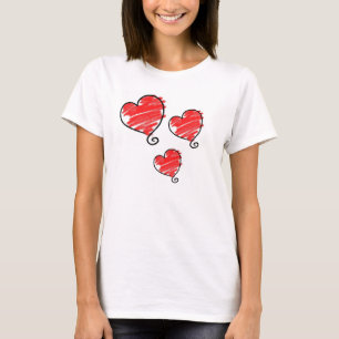 Süßes Blasen-Rotes Herz T-Shirt