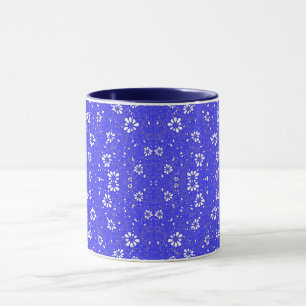 Süßes blau-weißes klassisches Blumenmuster Tasse