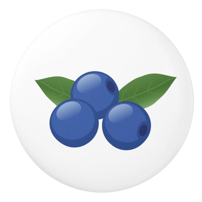 Süßes Blaubeeren Keramikknauf (Vorderseite)