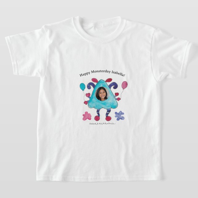 Süßes blaues Dreiecks-Monster-Kinder-Geburtstags-T T-Shirt (Ablage )