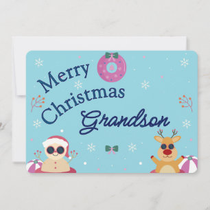 Süßes blaues Frohe Weihnachten Enkelkind Feiertag