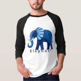Süßes blaues gemustertes Elefantengrafik-T-Shirt T-Shirt