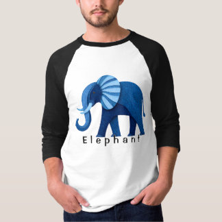 Süßes blaues gemustertes Elefantengrafik-T-Shirt T-Shirt