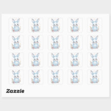 Süßes Blaues Hasen-Party-Thema Pastell-Blumen